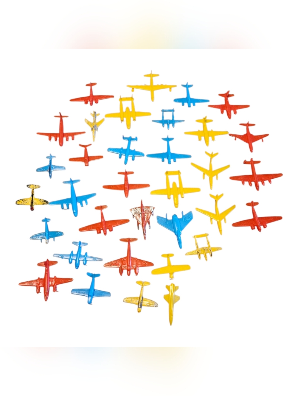 Lot Of 34 Vintage Plastic Airplane Toys USAF Processed Plastics Fighter Jets